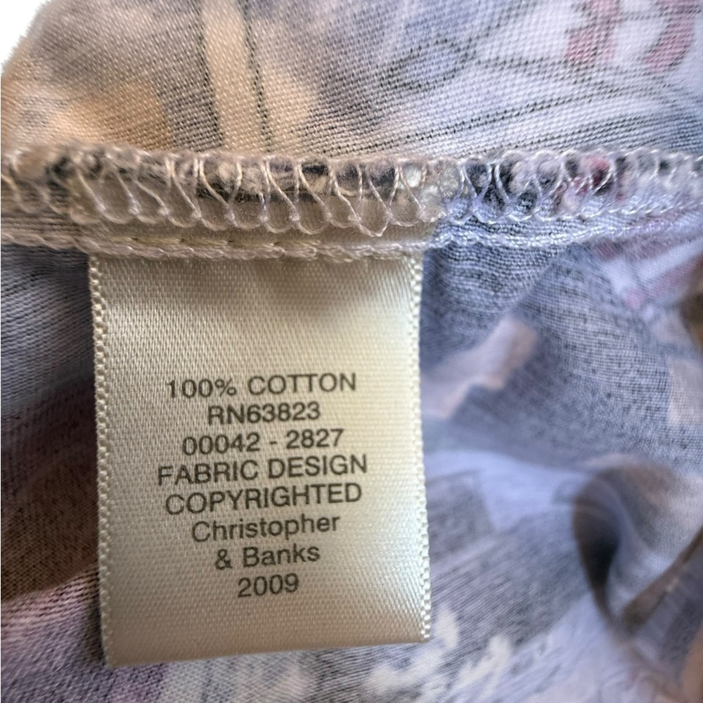 Christopher & Banks Scenic Print Button Front Jacket Parisian Café Art Style L - Picture 11 of 12
